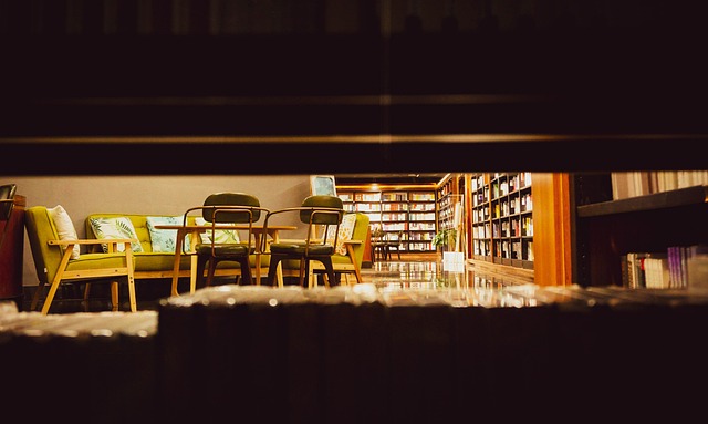 customers browsing bookshelves bookstore